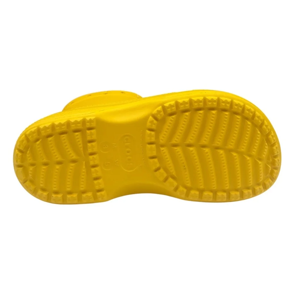 Crocs Youth‎ Girls Boys Rain Boots Size 3/Women's Size 5 Solid Yellow Waterproof